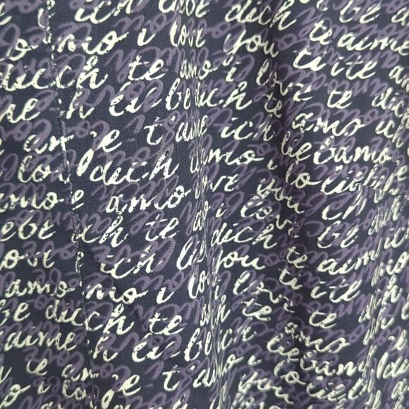 CAbi #5336 Te Amo Blouse Navy Blue Print Size Medium - Picture 5 of 10